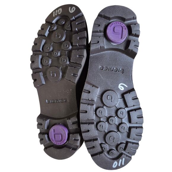 Bionica Dawkins Brown Leather Tall Boots Multi Color Buckle Detail Women's 6 NEW - Picture 4 of 6